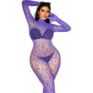 ערוץ ניילון סטרץ ספנדקס הצוואר גב <span class=keywords><strong>fishnet</strong></span> מלא גוף גרב עם כפפות לנשים סקסי מועדון מסיבה - Product Image 5