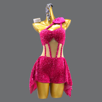 Tenues de danse personnalisables en spandex à paillettes sexy, tutus et jupes pour femmes, pour la performance sur scène et les compétitions de Cha Cha Samba