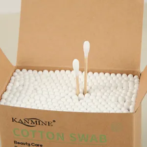 Q Tips écologique 300 pièces de coton en bambou avec boîte en papier kraft normale