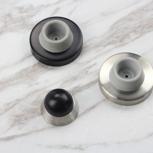 Topes de puerta anticolisión redondos de estilo moderno Montaje en pared Tope de puerta de acero inoxidable con goma - Product Image 1