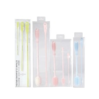 Écologique Réutilisable Long Flexible Silicone Brosses De Nettoyage Pipette Brosse Ensemble pour Tasse Paille Paille Pailles