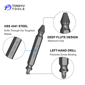 4個 1 # -4 #   HSSネジ外しセット、破損したボルトやネジの修理用両端スピードアウト除去ツール - Product Image 3