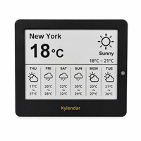 Kylendar Mini 4.2" Tableau de bord météo numérique de bureau avec Wi-Fi, affichage de la date, de l'heure, de la température et des prévisions météo, calendrier de bureau pour poste de travail