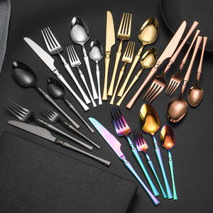 Service de Table en Acier Inoxydable Or Rose 410, 24 Pièces, Couteau, Fourchette, Cuillère à Manche Fin, Coffret Cadeau - Product Image 2