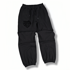 Pantalones de chándal de algodón 100% de alta calidad con logotipo personalizado para hombre, ropa de calle para gimnasio, joggers deportivos, joggers informales de lana en blanco - Product Image 2