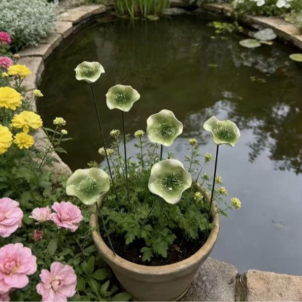 Feuille de lotus vert - une tige - 20g - tige de 25cm - feuille de 4cm