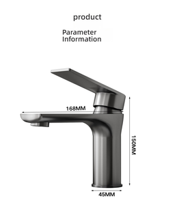 Robinet de lavabo de salle de bain en acier inoxydable en gros <span class=keywords><strong>et</strong></span> robinet de lavabo en acier inoxydable gris anthracite anti-rayures - Product Image 6