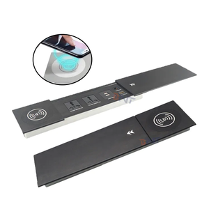 Capa Deslizante Multifuncional Oculta para Mesa, Soquete de Mesa de Escritório em Liga de Alumínio com Duas Tomadas de Energia, Carregador Sem Fio - Product Image 3