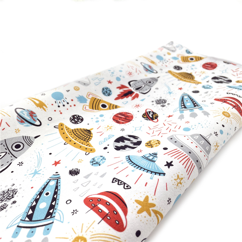 Рождественский дизайн 95/5, хлопковая лайкра с цифровым принтом, трикотажная ткань для детей