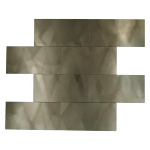 Foshan hergestellter Pvc-Silber-Metallaufkleber Aluminiumlegierung Metall 3d-Seiten Plash-Wand-Aufkleberfliese
