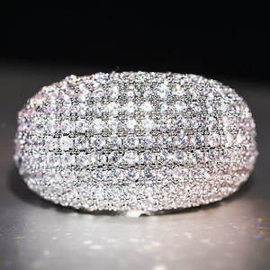 Anello di lusso con diamante da donna, taglio rotondo brillante, colore naturale H, gioielli da sposa DJ094 - Product Image 5