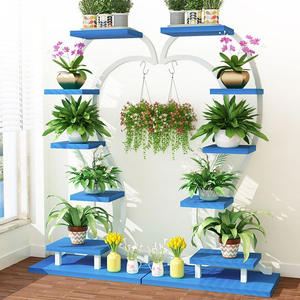 Support à plantes à 5 niveaux en métal noir carré pour plantes d'intérieur et d'extérieur - Product Image 2