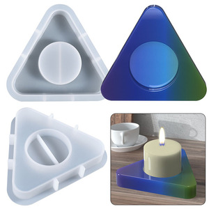 Moule <span class=keywords><strong>en</strong></span> silicone réutilisable YS, écologique, pour pendentif triangulaire, artisanat de bijoux, plaque d'aromathérapie, pour la fabrication de bougeoirs personnalisés - Product Image 1