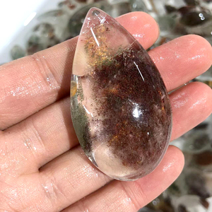 Wholesale Natural <b>Drop</b> Shape Lodolite Quartz Gemstone Polished Crystal for Home Decoration and Healing - Product Image 2