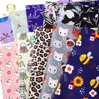 Tissu 100% polyester personnalisé au mètre, imprimé fleurs et motif léopard, imperméable, pour la confection de sacs