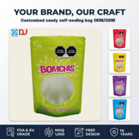 Bolsa al por mayor de grado alimenticio, verde brillante, con cierre de cremallera y ventana transparente redonda, para patatas fritas, caramelos, y almacenamiento de alimentos para mascotas.