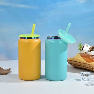 Vaso Térmico Personalizado Estilo Mason Jar de 16 oz, Colorido, de Acero Inoxidable Electrochapado, de Doble Pared, Aislado al Vacío, con Pajita - Product Image 5