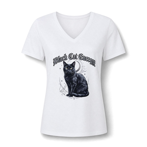 Maglietta con scollo a V Black Cat Energy - Product Image 1