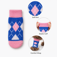 Chaussettes pour animaux de compagnie, chien, chat, chaudes, imperméables, antidérapantes, double couche, semelle en caoutchouc à points, douces, respirantes, pour la marche en intérieur, soin des pattes, chaussettes personnalisées