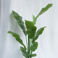 Arbre bananier artificiel multi-tiges avec feuilles épaissies, plante en pot pour l'aménagement paysager, plante verte tropicale de la forêt tropicale