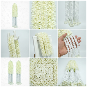 Artificial <b>White</b> Flower Garland Decorative <b>Hanging</b> Floral Mala for Wedding Festival Temple Event Decoration - Product Image 6