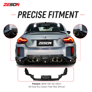Diffuseur arrière ZESON en fibre de carbone sèche style AD 3 pièces pour BMW M2 G87 Coupé <span class=keywords><strong>2023</strong></span>+ - Product Image 5
