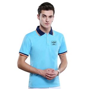 Camisas Polo Azul Marino para Hombre, Camiseta de Algodón, Camisas Polo Personalizadas de Golf para Hombre 100% Algodón con Logotipo Bordado - Product Image 3