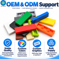 1x3 Briques de construction plates MOC en plastique ABS, surface lisse, compatibles DIY, accessoires de jouets, OEM ODM