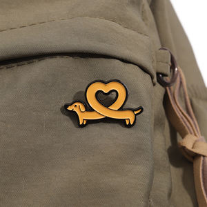 Dackel-Hunde-Herz-Abzeichen Haustier-Emaille-Pin Jagdhund-Liebhaber-Brosche Schmuck - Product Image 3