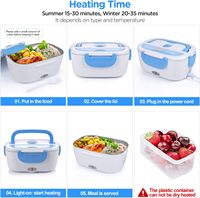 Boîte à lunch électrique portable 2-en-1 en acier inoxydable pour la maison, avec sac de transport, pour la cuisine