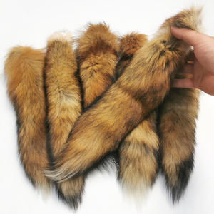 Llavero con cola de piel de zorro blanco natural teñido de gran venta - Product Image 1