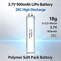XL 502296 3,7V 900mAh 25C Hochleistungs-Lithium-Polymer-Akku Gewicht 18g RC Drohnen Lipo-Zelle