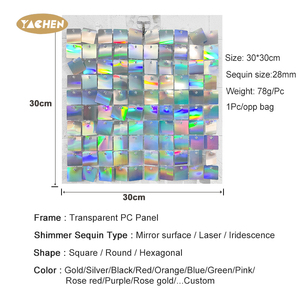 Yachen Nguồn cung cấp đám cưới sáng bóng <span class=keywords><strong>sequin</strong></span> Panel tường ánh sáng lung linh tấm phông nền cho sinh nhật kỷ niệm bên trang trí đám cưới - Product Image 2