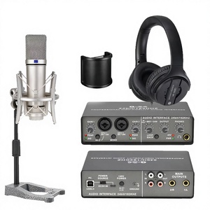 Kit d'enregistrement en studio professionnel 2 canaux avec suppression du bruit, plusieurs interfaces, micro-casque, moniteur et haut-parleur pour pare-brise - Product Image 3
