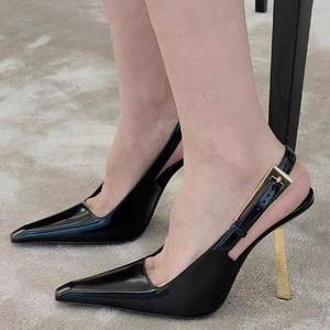 Sandalias de Tacón Ancho de Cuero Genuino para Mujer, Estilo Casual y Cómodo, Tendencia de Moda para Otoño-Verano - Product Image 4