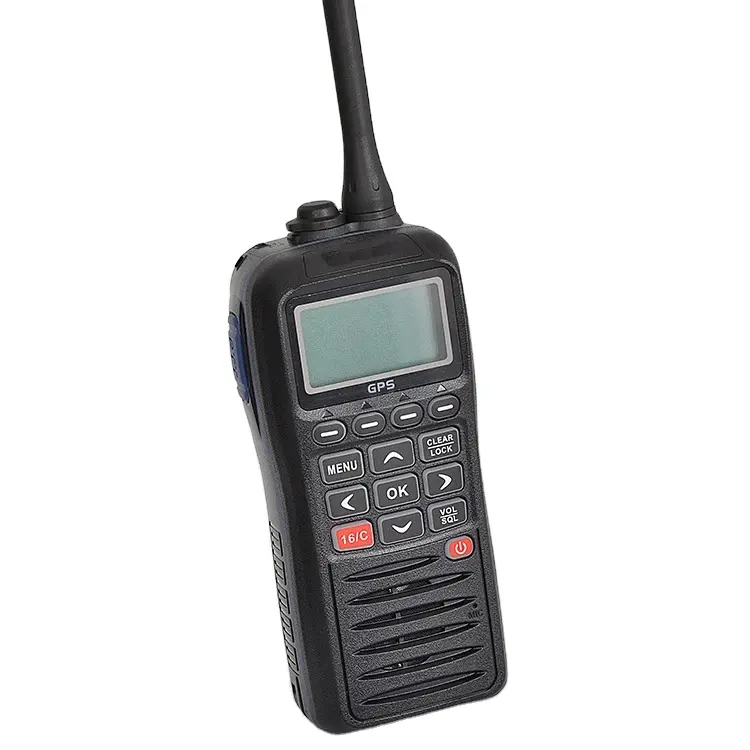 Grosir GPS radio laut portabel IPX7 tahan air vhf walkie talkie dock-charger radio Genggam transceiver dengan DSC