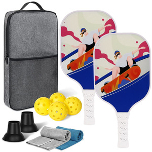 Juego de palas de pickleball con 4 pelotas y bolsa de transporte, marco de fibra de vidrio, aprobado por la USAPA para jugar en interiores y exteriores - Product Image 2