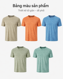 เสื้อยืดออกกำลังกายผู้ชายแบบ OEM ผ้าเฮเธอร์เนื้อนุ่มพิเศษ ระบายอากาศได้ดี เหมาะสำหรับวิ่งและฟิตเนส จากเวียดนาม - Product Image 4