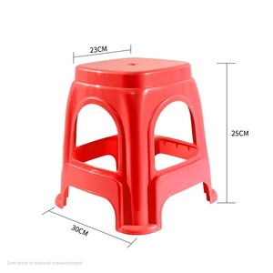 Vente de gros Tabouret moderne extra épais en plastique Chaise de table à manger carrée pour la maison Tabouret haut Banc pour adultes pour le salon - Product Image 6