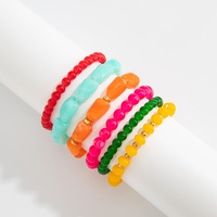 Ensemble de bracelets empilables en perles acryliques colorées style bohème pour femme, accessoire de poignet tendance Y2K pour les vacances, bijoux de mode