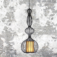 Offre Spéciale américain Industrielle Rétro Style Bar Cage À Oiseaux Forme Pas Cher pendentif lumière nordique lustre pendentif lumières