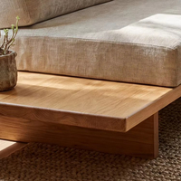 Canapé deux places en tissu Musili, style japonais moderne et minimaliste, en bois massif rustique, personnalisable pour salon et maisons d'hôtes