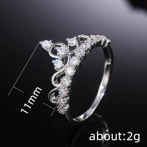 Anello in Argento F387 con Diamante Taglio Brillante Rotondo Colore G Naturale Gioiello Romantico da Donna per Fidanzamento - Product Image 5