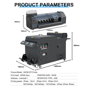 A1 Impresora Digital T Shirt Textile Printing Machine 60cm Width Direct Pet Film DTF Printer with Double XP600 Print Heads - Product Image 2