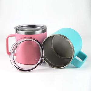 แก้วกาแฟเก็บความร้อนสุญญากาศ ขนาด 12 ออนซ์ ลดราคาพิเศษ มีขนาด 14/16/24 ออนซ์ แก้วน้ำสแตนเลสพกพาสะดวกพร้อมหูจับ สำหรับเดินทางและกิจกรรมกลางแจ้ง - Product Image 3