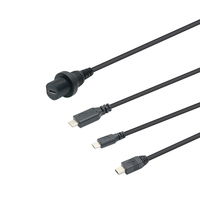 Cable Micro USB Industrial IP67 de 5 Pines, Macho y Hembra, para Montaje en Panel, Extensión de Carga Rápida, Conectores de 4 Pines, Cobre Estañado