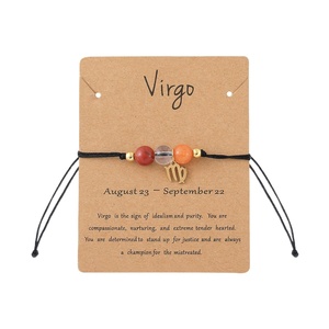 Bracelet en acier inoxydable gravé au laser avec signe du zodiaque, style folklorique, tressé à la main, pour hommes et femmes, petit cadeau surprise, ajustable, porte-bonheur - Product Image 5