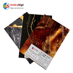 Goldensign <span class=keywords><strong>Feuille</strong></span> <span class=keywords><strong>de</strong></span> <span class=keywords><strong>marbre</strong></span> UV <span class=keywords><strong>Noir</strong></span> Blanc Orange Motif <span class=keywords><strong>de</strong></span> couleur personnalisé - Product Image 1