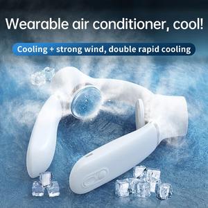 Nouveauté : Ventilateur de cou portable et rechargeable 4000 mAh, sans pales, à LED, pour le sport et l'été, avec fonction eau froide pressée - Product Image 3