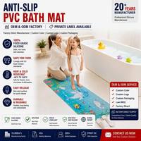 Tapis de bain antidérapant en PVC pour enfants avec logo personnalisé 100x40cm, motif océan de dessin animé, tapis de bain antidérapant pour bébé, OEM ODM